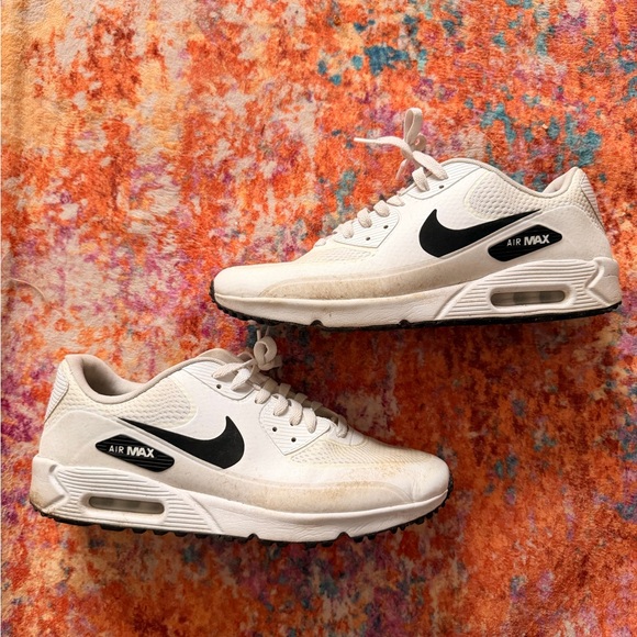 Nike Air Max 90 Golf White Black Spikeless Golf Shoes Men’s Size 12 CU9978-101